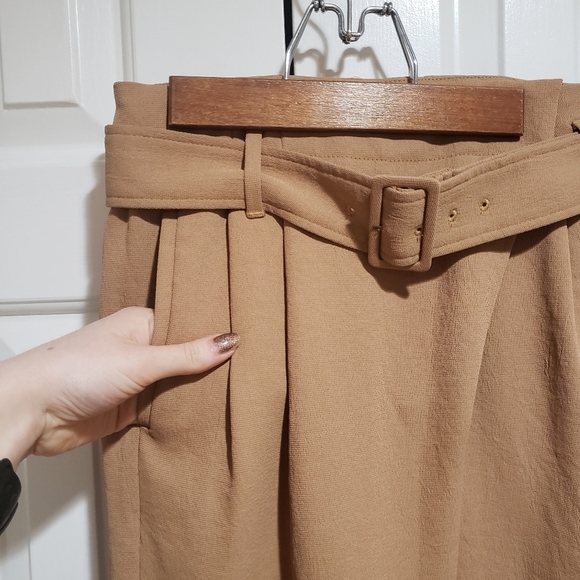 Aritzia Wilfred Delacour Pant High-Rise Belted Trouser in Brown Size Small - Picture 10 of 15